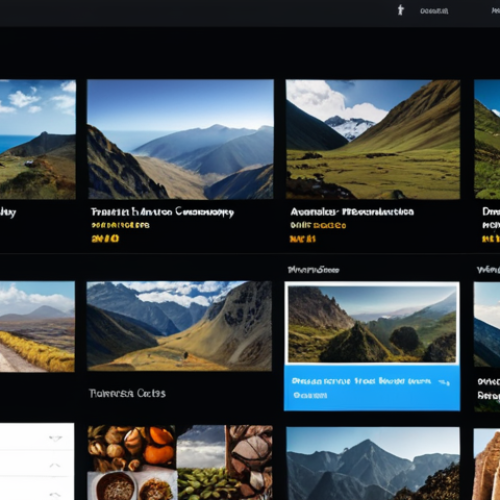 Home 11 A travel curation system showcasing a beautiful landscape image with intuitive menu categories like "Domestic Travel," "International Travel," and a prominent search bar with autocomplete. The design is minimalist with a dark mode option and adheres to accessibility standards with high color contrast.